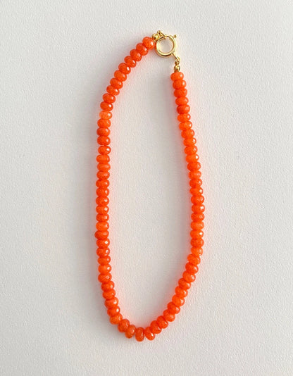 Colored Semi-precious Stone Fashion Necklace 5*8 Cut Natural Stone Beaded Necklace For women, Luxury Handmade  Jewelry