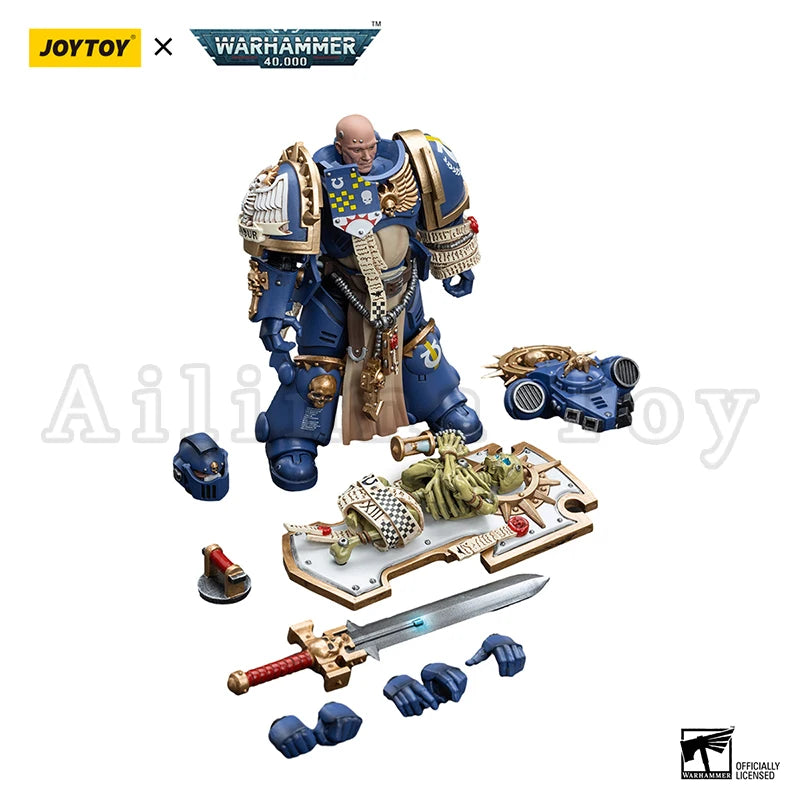 JOYTOY 1/18 Actionfigur 40K Primaris Captain mit Reliktschild und Energieschwert, Anime-Militärmodell