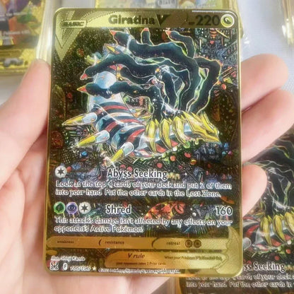 Pokémon 32er-Karten Goldmetall-Pokémon-Karten Englisch Harte Eisenkarten Mewtu Pikachu Gx Glurak Vmax Paket Spielkollektion