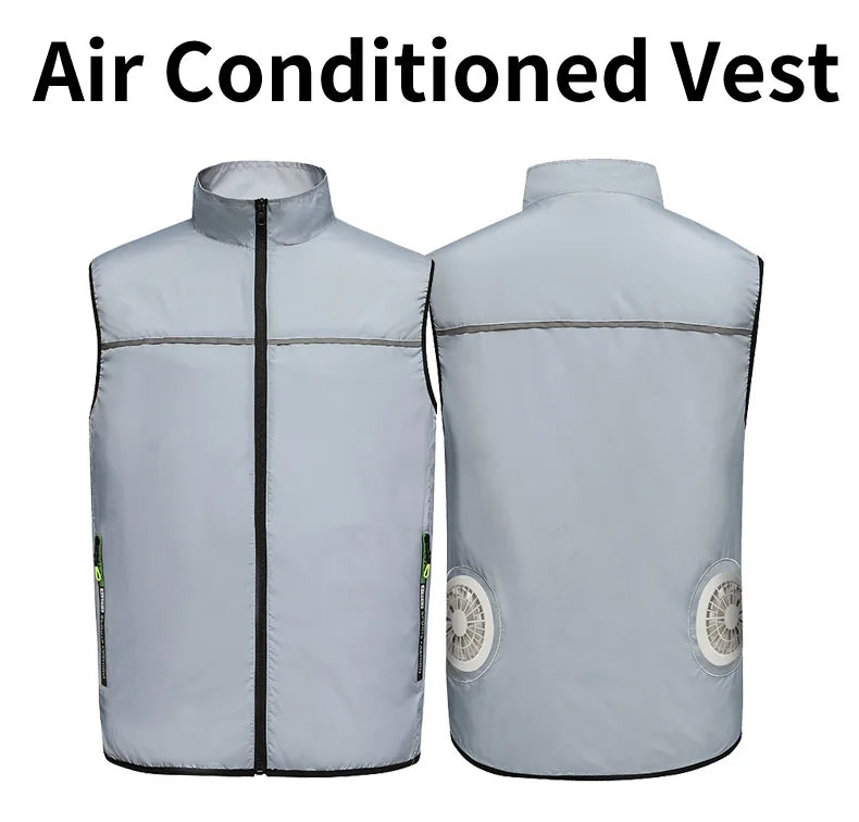 Summer Cooling Fan-Equipped Air-Conditioned Vest—Ideal for High-Temperature Work Environments; Breathable Outdoor Cooling Vest