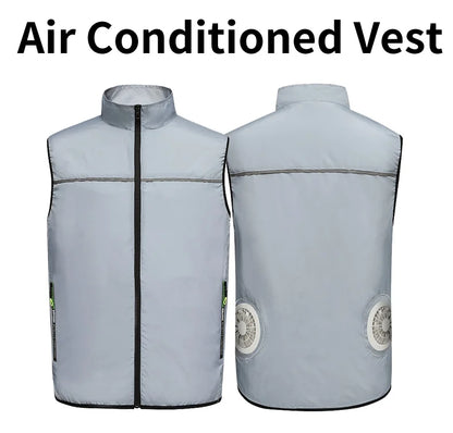 Summer Cooling Fan-Equipped Air-Conditioned Vest—Ideal for High-Temperature Work Environments; Breathable Outdoor Cooling Vest