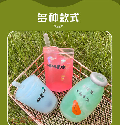 Summer Kawaii Squishy Big Milk Tea Cup Anti-Pressure Pinching Squeeze Kids Toy Fruit Cup Sensory Stress Relief Water Polo Gift