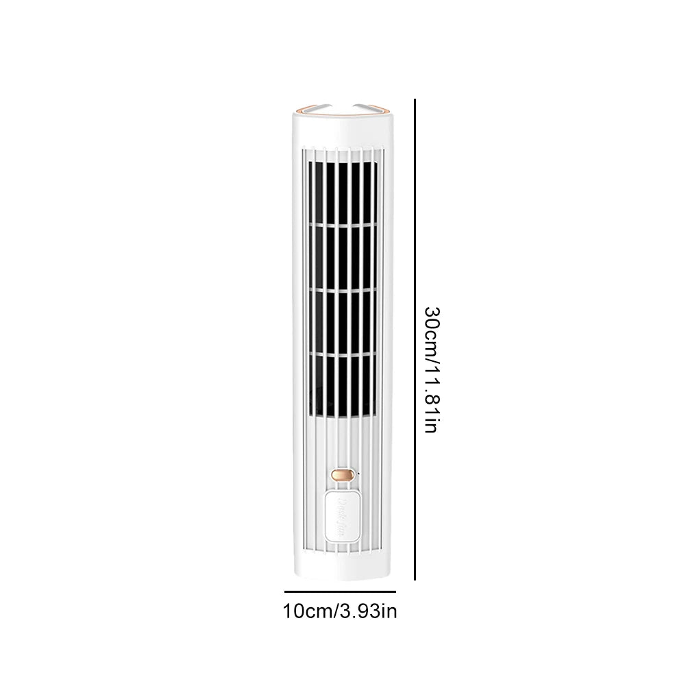 Desk Tower Fan USB Rechargeable Quiet Air Cooler Tabletop Air Conditioner Desktop Cooling Fan for Home Office Dormitory