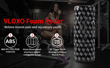 Folding Yoga Column Adjustable Pilates Foam Roller Portable Fitness Equipment Leg Back Muscle Massage and Relaxation