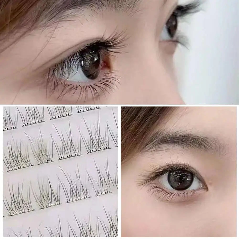 New Natural Cluster Fishtail Type Glue-free Self-adhesive False Eyelashes Eyelash Extension Makeup Natural Cluster 2025 New