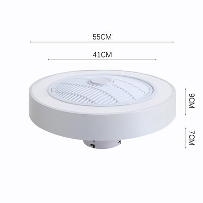 KOMORE Round Acrylic LED Ceiling Light Fan with Remote Control 3 Colour Temperature for Office, Living Room, Bedroom