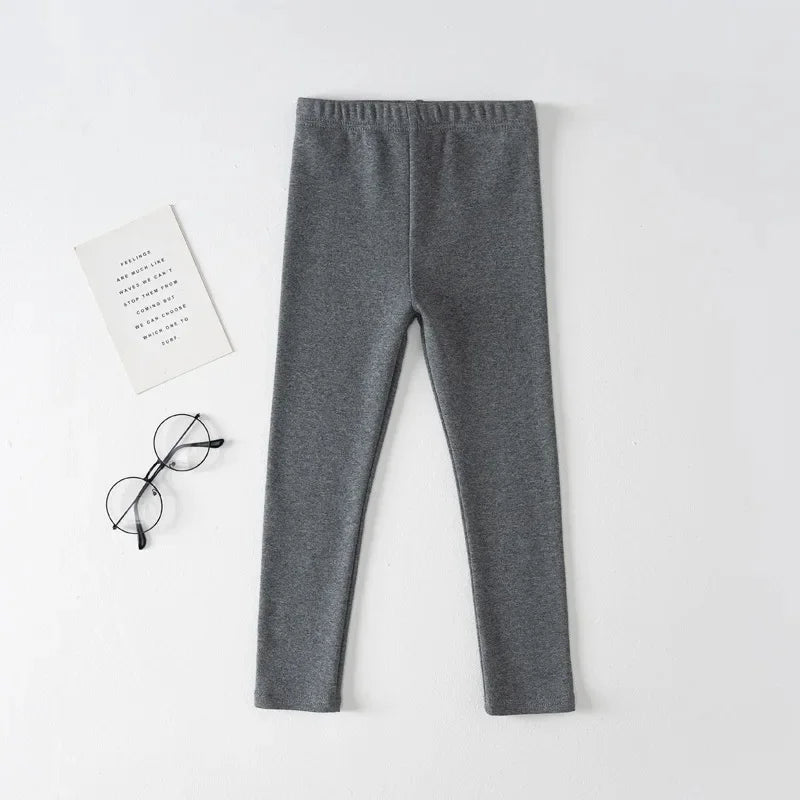 Girls Pure Cotton Long Pants - Slim Fit Thermal Underwear for Kids | Spring Autumn Base Layer