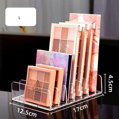 Premium Acrylic Eyeshadow Palette Organizer - Makeup Storage Tray with Compartments for Cosmetics