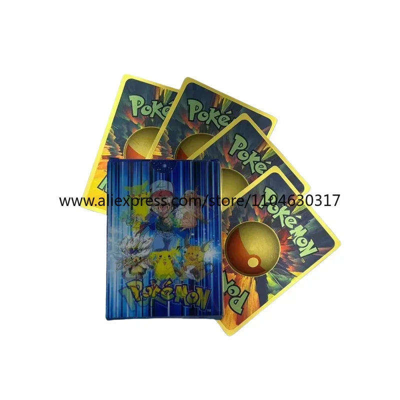 27pcs/50pcs Pokemon 3D Conversion Card English Version Vmax Charizard Pikachu Pikachu Rare Collection Trainer Colorful Card Box