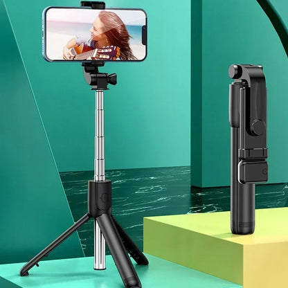 Bluetooth Remote Extendable Phone Tripod Wireless Selfie Stick Tripod Stand for iPhone 15 Samsung  Phone Tiktok Live Streaming