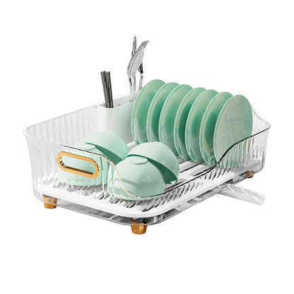 Dish Drying Rack Bowl Plate Storage Dish Drainer Rack with Drainboard for Kitchen Counter and Sink
