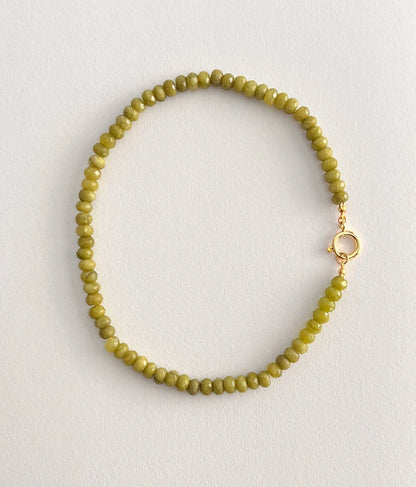 Colored Semi-precious Stone Fashion Necklace 5*8 Cut Natural Stone Beaded Necklace For women, Luxury Handmade  Jewelry