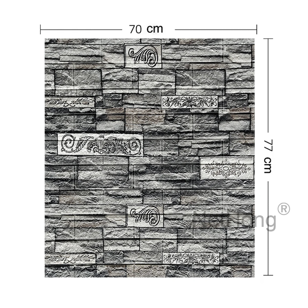 Waterproof Brick Stone Wallpaper Self Adhesive Vinyl Wall Decor Sticker 70*77cm