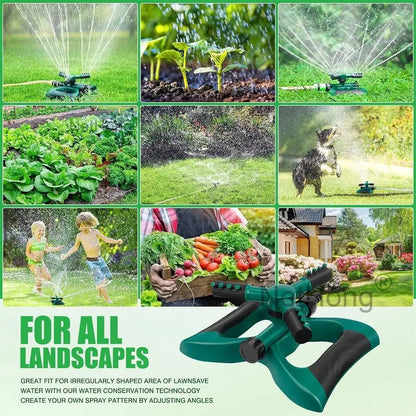 3-Arms 360° Rotating Garden/Lawn Sprinkler System Automatic Watering Irrigation~
