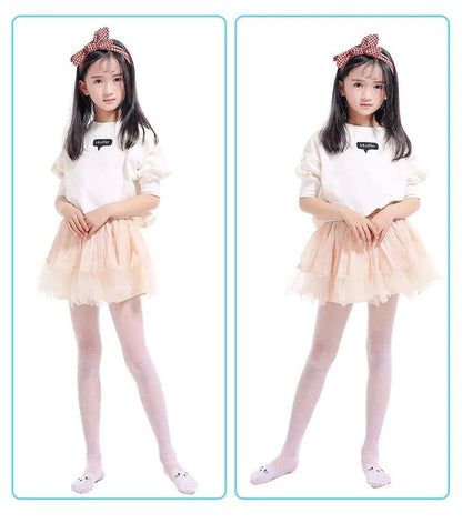 1/4Pcs/Lot Summer Spring Candy Color Cartoon Girls Pantyhose Ballet Dance Tights For Kids Stocking Children Velvet Pantyhose