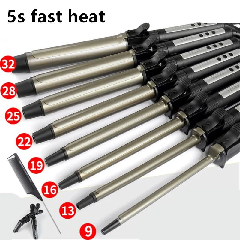 Professional Ceramic Hair Curler LED Digital Temperature Display Curling Iron Roller Curls Wand Waver Hair Styling Tool 20#122