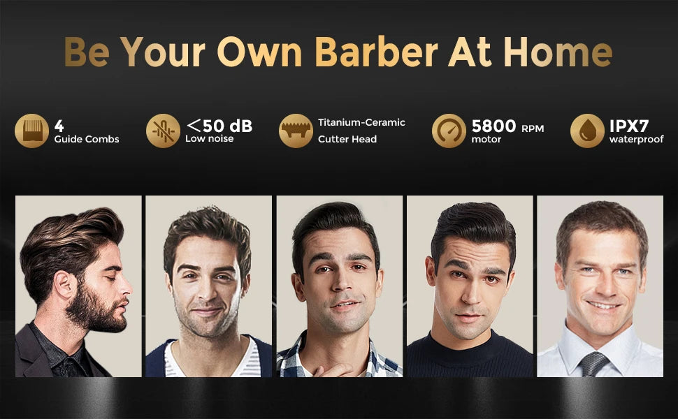 Sejoy Professional Hair Clippers for Men Rechargeable Beard Trimmer Cordless Barber Clippers for Hair Cutting Grooming