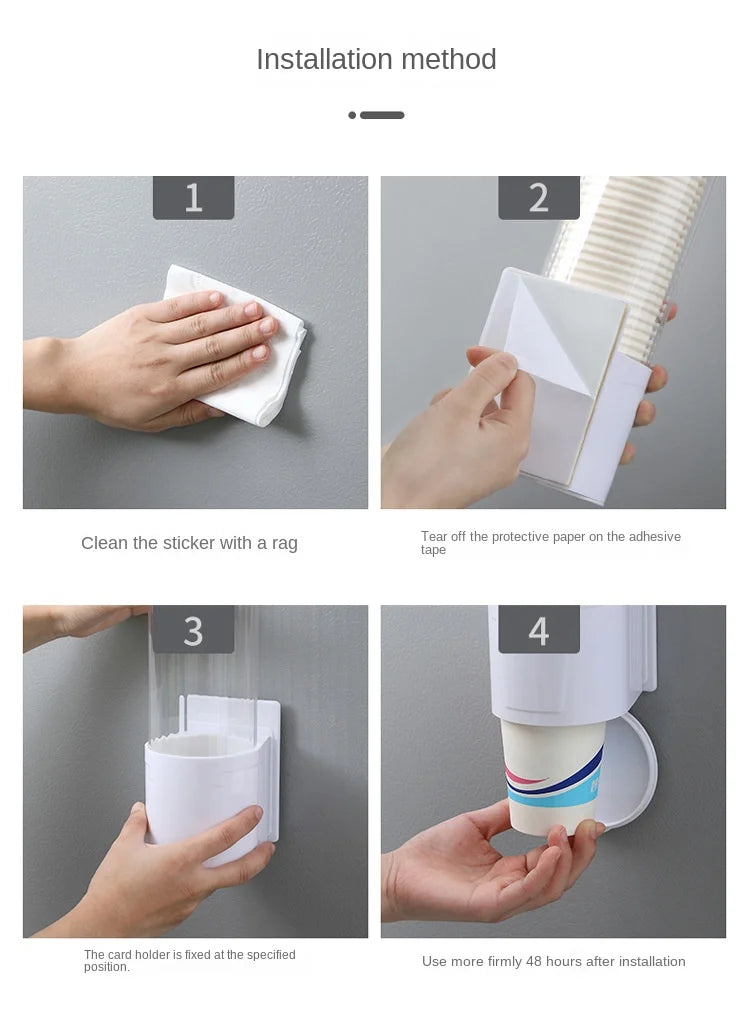 Disposable Paper Cup Remover Automatic Water Dispenser Cup Holder Home Punch-free Wall-mounted Cup Storage Rack