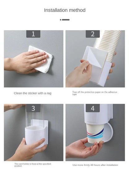 Disposable Paper Cup Remover Automatic Water Dispenser Cup Holder Home Punch-free Wall-mounted Cup Storage Rack