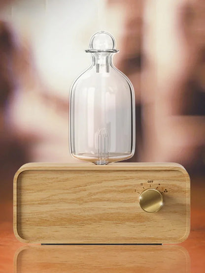 Nebulizing Essential Oil Diffuser Waterless Operated Aromatherapy Diffuser for Home Wood and Glass Aroma Diffuser Scent Machine