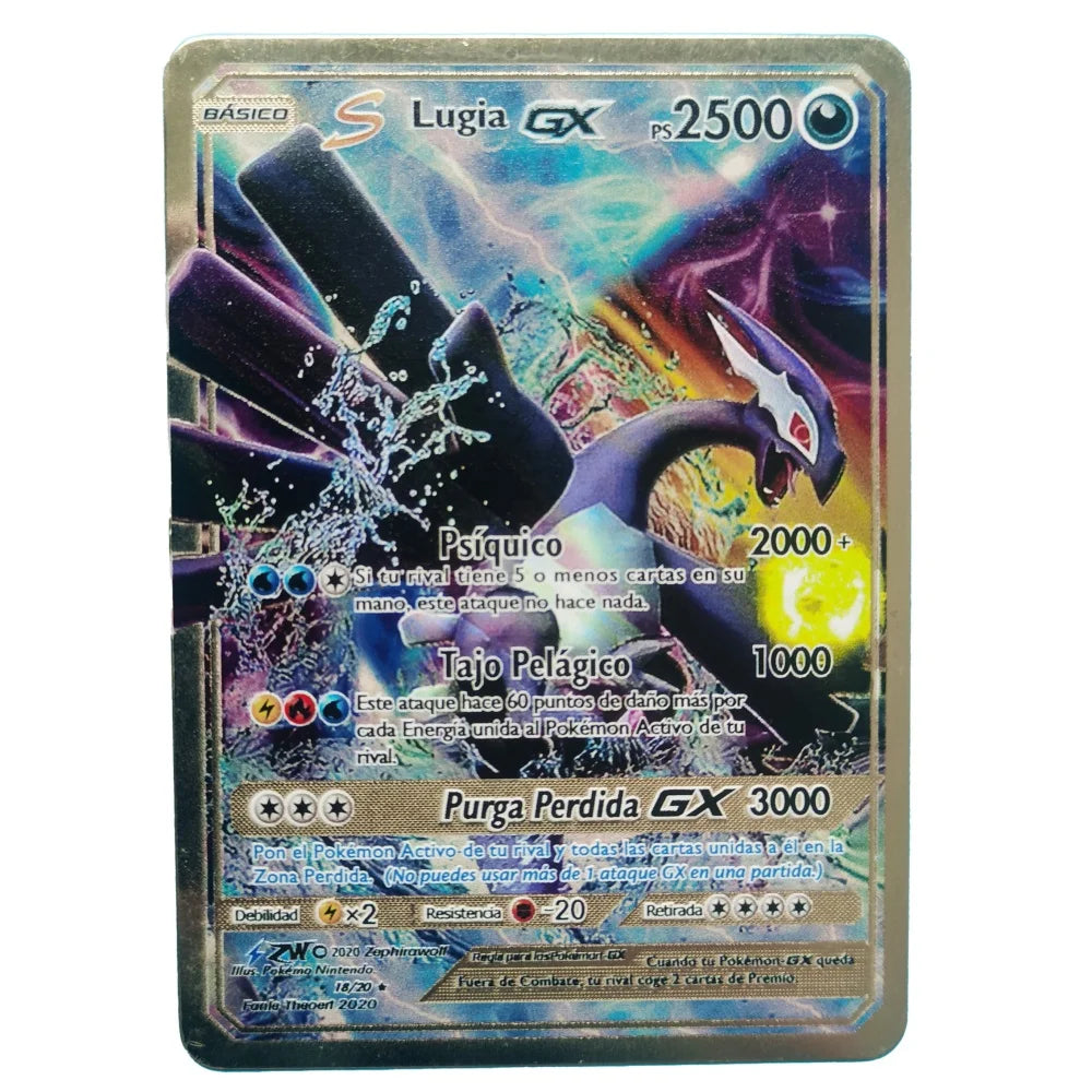 Pokémon 32er-Karten Goldmetall-Pokémon-Karten Englisch Harte Eisenkarten Mewtu Pikachu Gx Glurak Vmax Paket Spielkollektion