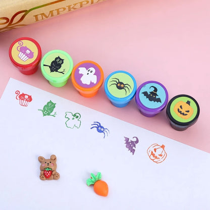 12/24pcs Creative Cartoon Pumpkin Bat Seal Halloween Party Toy Children Birthday Party Small Gifts Kids Favour Gift Bag Fillers