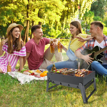 Portable Folding BBQ Grill, Compact and Lightweight Charcoal Grill, Easy to Assemble and Carry, Ideal for Outdoor Cooking
