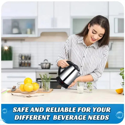 2L 220V Stainless Steel Electric Kettle Silver Black Base Separation Desion Rust-resistant Durable for Home During Travel NEW