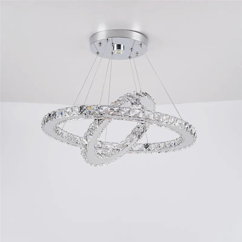 Luxury Rings Led Crystal Chandelier Mordern Pendant Light Living Dining Room Decor Fixture Suspension Luminaire Hanging Lustr