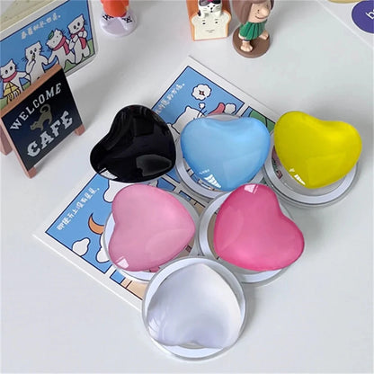 Korean Cute 3D Love Heart For Magsafe Magnetic Phone Griptok Grip Tok Stand For iPhone Wireless Charging Holder Bracket