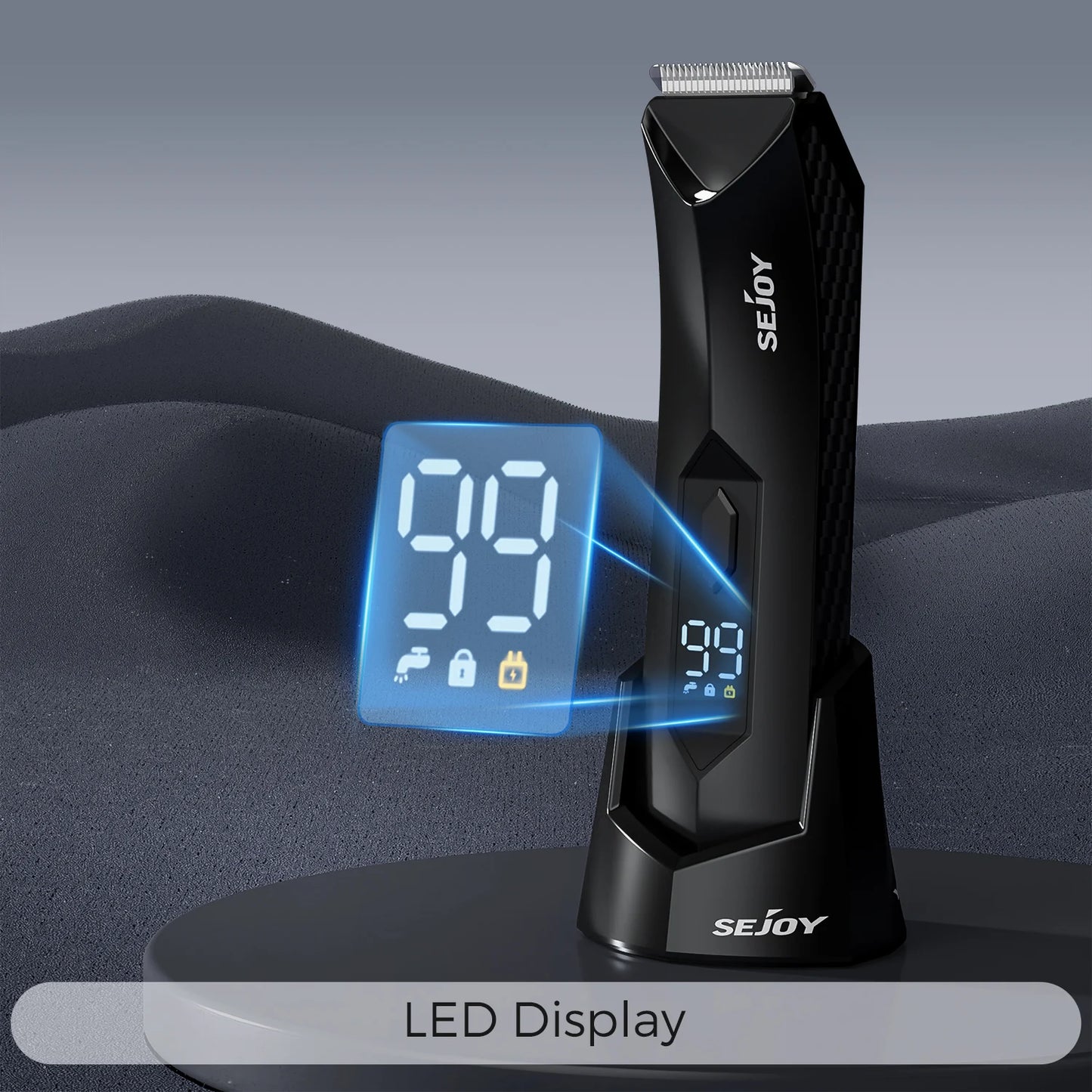 Sejoy T8S Electric Groin Hair Trimmer for Men,Rechargeable Body Groomer & Pubic Waterproof Body Hair Clippers