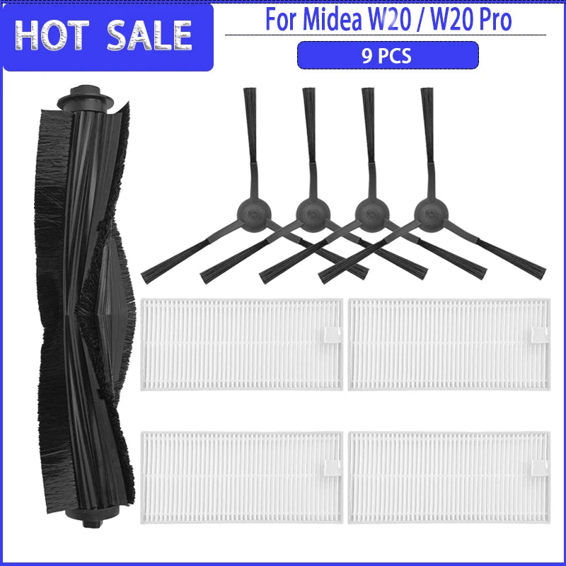 Main Side Brush HEPA Filter Mop For Eureka J20 / Midea W20 / W20 Pro Accessories Replacement Spare Parts