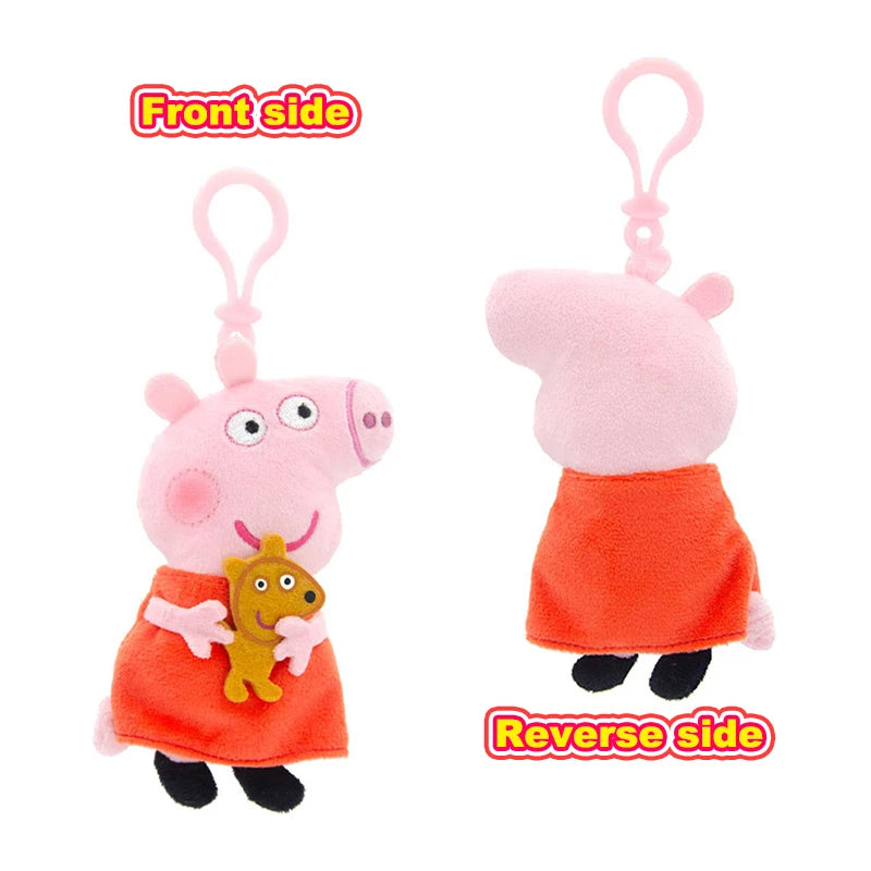 Peppa Pig 12cm Small Pendant Plush Doll George Pig Backpack Pendant Key Decoration Children's Gifts Cartoon Anime Toy Ornaments