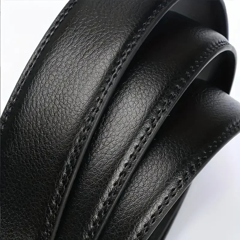 Fashion Business Men'S Belt Genuine Luxury Brand Metal Buckle Belt High-Quality PU Leather Soft Belt With Cargo Pants Jeans