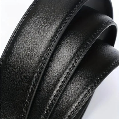 Fashion Business Men'S Belt Genuine Luxury Brand Metal Buckle Belt High-Quality PU Leather Soft Belt With Cargo Pants Jeans