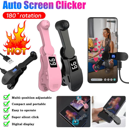 Digital Auto Screen Clicker for Smart Phone Apps Video Live Streaming Gadget Smartphone Game Screen Touch Tripods Tapper
