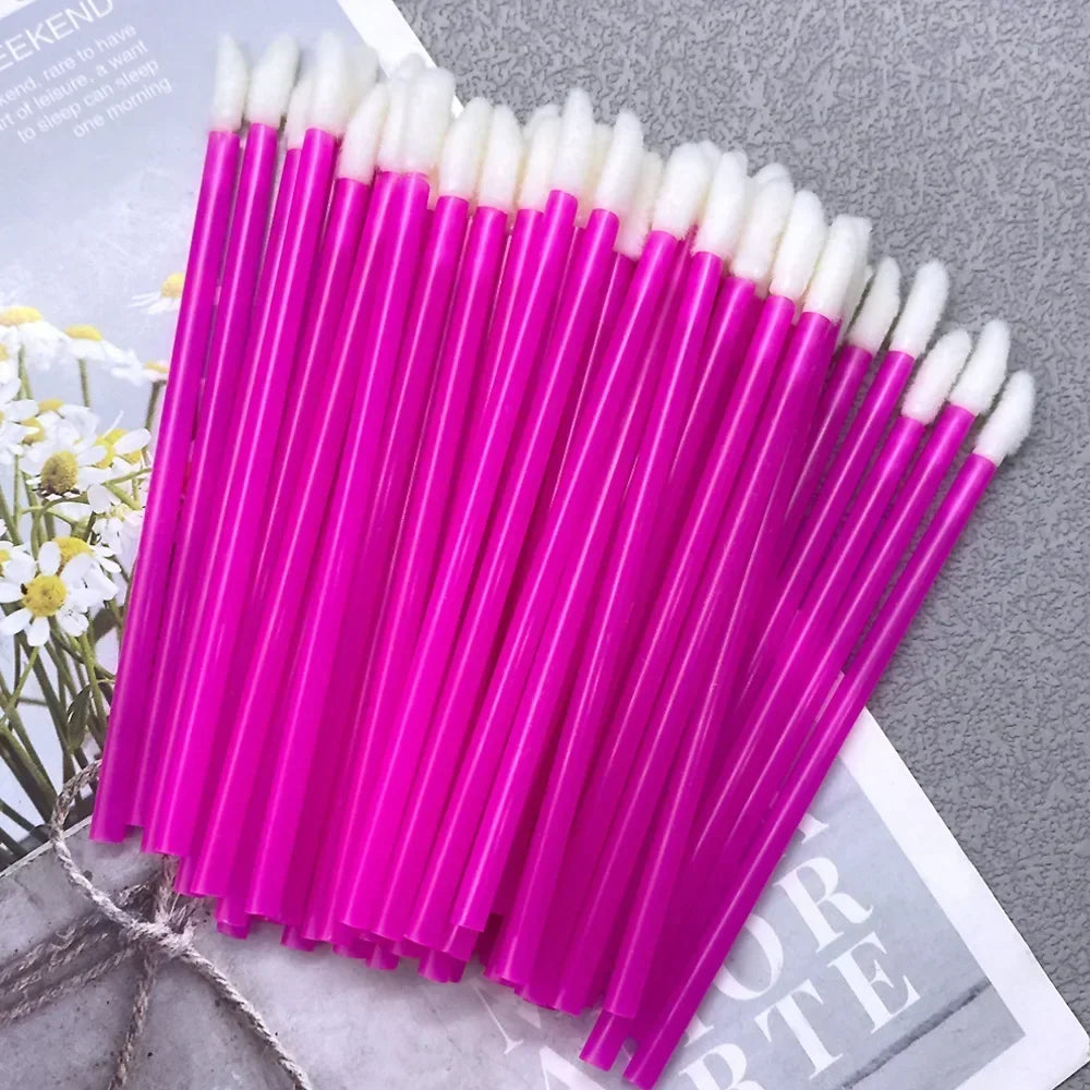 50/1000 PCS Lip Brushes Disposable Cosmetic Lip Brush Lipstick Lip Glossy Wands Cleaner Applicator Eyeshadow Makeup Brush Tool