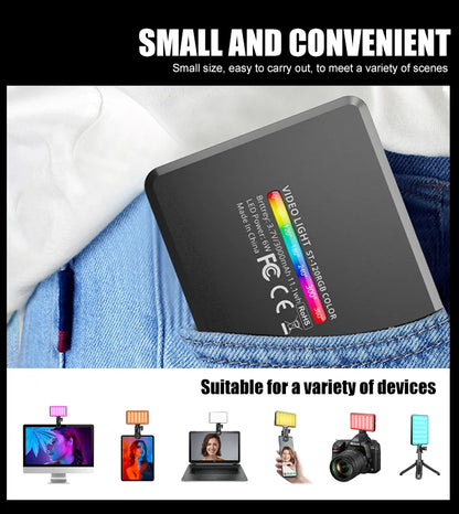 ST120 RGB Full Color Video Light 2500-9000K Fill Light for Camera Smartphone Photography Video Live Streaming Tiktok YT