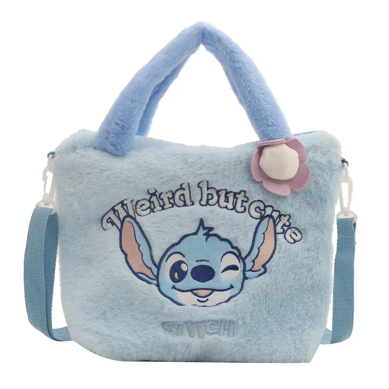 Stitch Women's Plush Shoulder Bags Large Capacity Ctue Crossbody Bag For Pretty Girl Makeup Bag