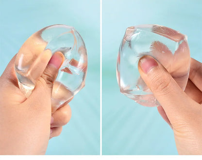 Transparent Ice Cubes Soft TPR Slow Rebound Sequins Maltose Ball Pinch Toy Stress Relief Elastic Squeezing Ball Decompression