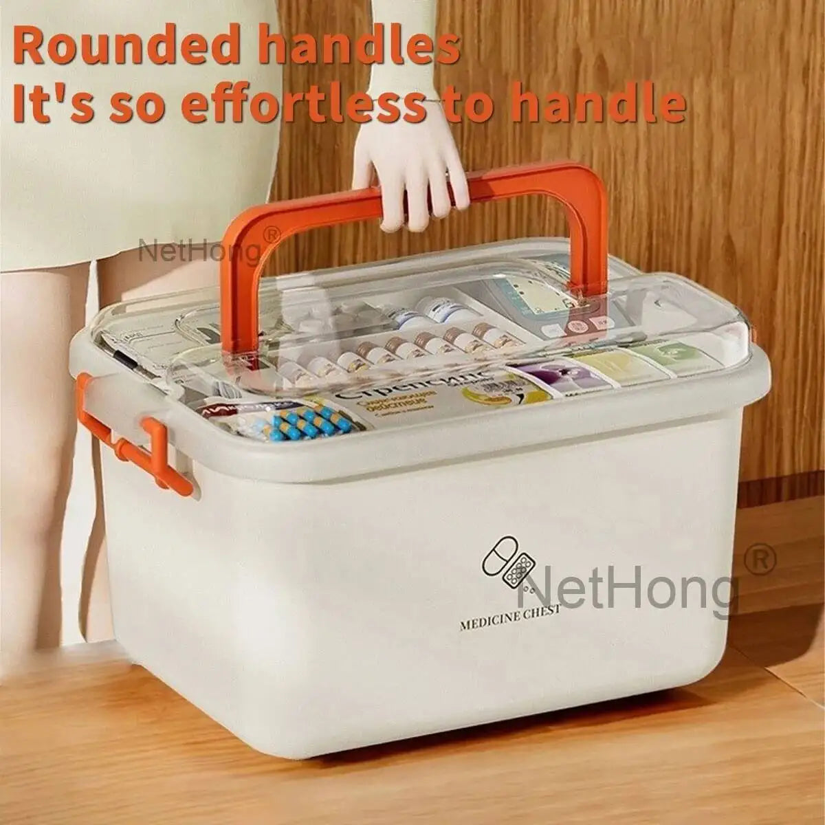 Box Portable Medicine Storage Container Large Capacity For Home