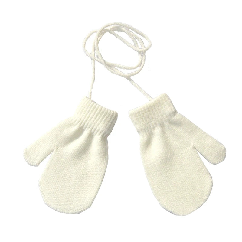 New 1-4Y Kids Gloves Winter Baby Plush Coral Gloves Toddler Full Fingers Cute Mittens Warm Windproof Glove For Boys Girls