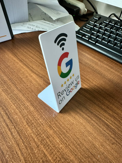 NFC 215 Programmable Card - Google Review Sticker, 13.56MHz Waterproof NFC Tag, Stand Table Station for Business Promotion