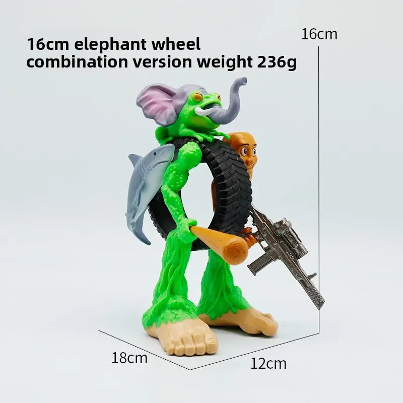 Tung Tung Tung Sahur Tralalero Tralala Italian Brainrot Monster Fusion Edition Anime Action Cartoon Ornament Fun Toy Gift Figure