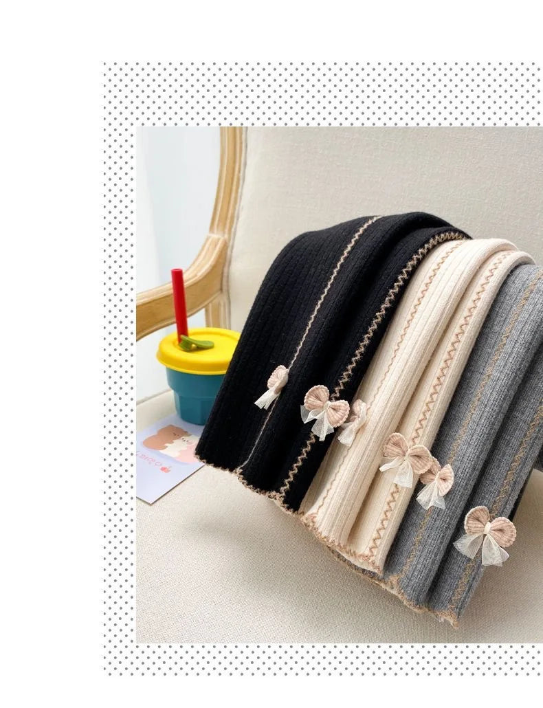 Girls with fleece leggings small children fall and winter thickened one body fleece outside wearing pants baby warm pantyhose