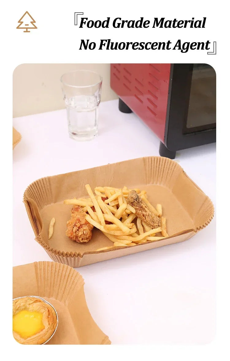 Disposable Air Fryer Paper Non-Stick Kitchen Baking Airfryer Mat Oilproof Micro-wave Barbecue Pad Baking Paper Liner Accessories