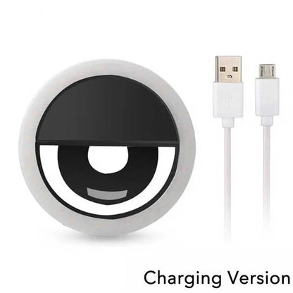 LED Light Ring USB Charge Led Selfie Ring Light Compatible with iPhone Samsung Xiaomi Mobile Phone Lens Ring Clip Selfie Lamp