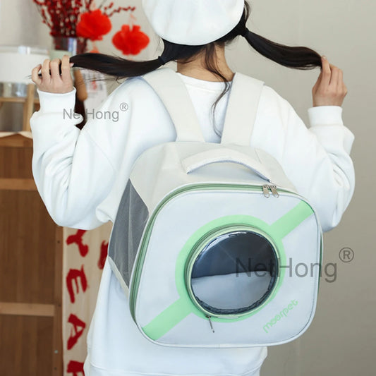 Portable Pet Carrier Backpack For Birds Rabbits & Small AnimalsDurable Nylon With Secure Zip Closure Bag Pack Harness For Pets