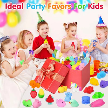 50PCS Mini Mochi Squishies Kawaii Cartoon Squishy Toys for Kids Stress Ball Squeeze Party Favors Stress Relief Toys for Birthday