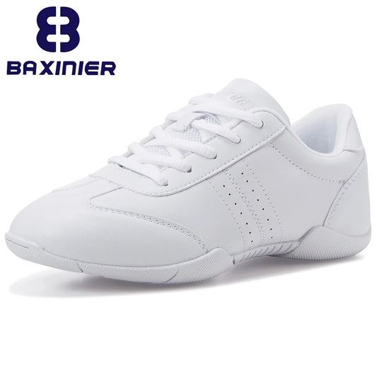 BAXINIER Girls Cheer Shoes for Women White Cheerleading Dance Sneakers Youth Shool Walking Shoes Athletic Training Tennis